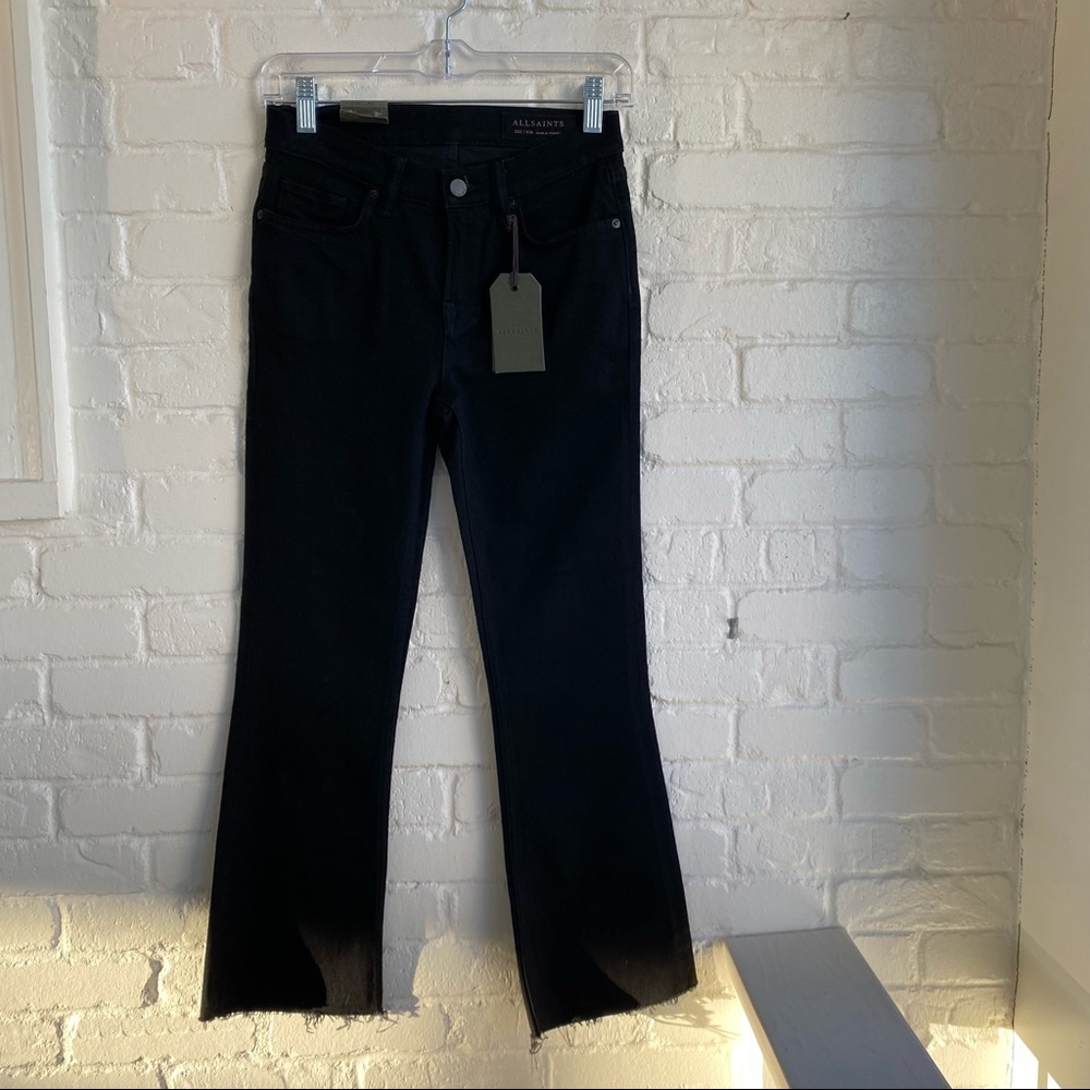NWT All Saints Black Cropped Bootcut Jeans